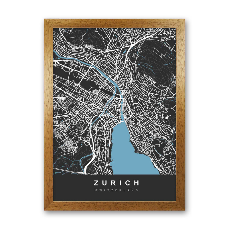 Zurich - Print, Brown Paper, 34cm H x 25cm W x 3cm D
