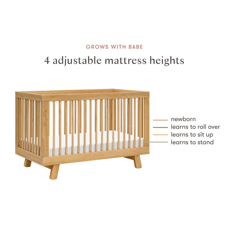 Hudson 3-in-1 Convertible Crib, Honey