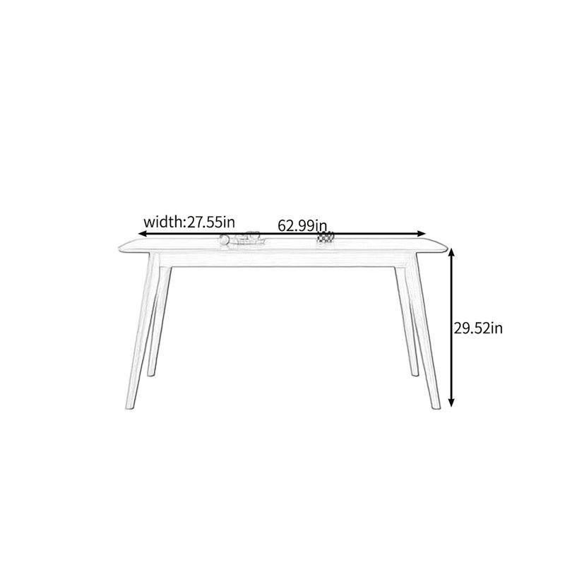 Quality solid wood dining table, 29.52"H x 62.99"L x 27.55"W