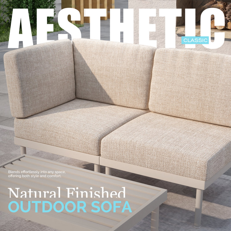 64cm Wide L-Shaped Patio Sectional