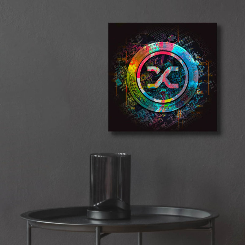 «Synthetix Crypto Power» par Epic Portfolio, art mural en verre acrylique, H 12 po x l 12 po