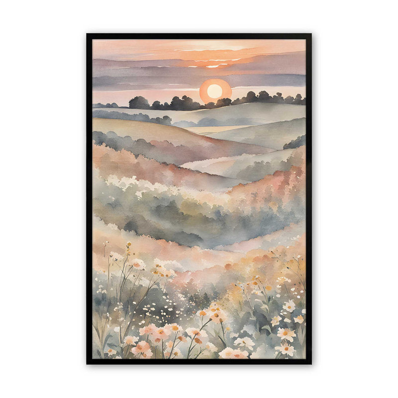Sunset in Blooming Valley I print dans un cadre, Noir, H 21 po x l 17 po