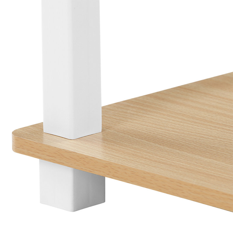75.18cm H x 59.9cm W Etagere Bookcase, Beech/White Square Tubes, 1