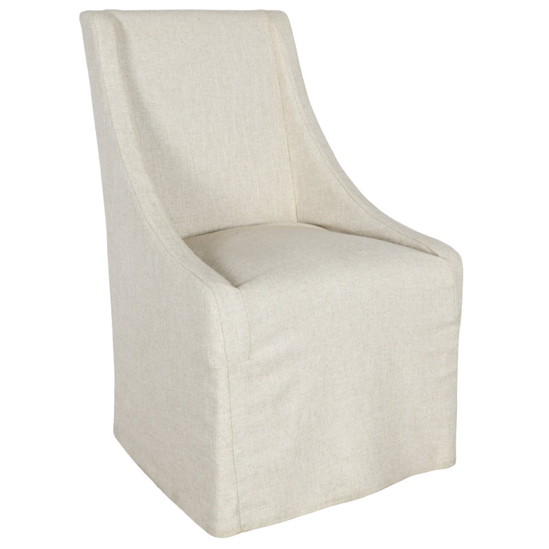 Seneca Upholstered Dining Chair, French Beige Basketweave