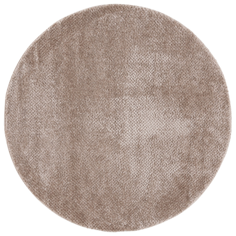 Veerpal Penelope Shag Performance Solid Color Rug, Round 6'7"