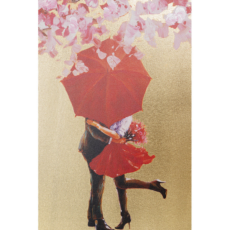 Flower Couple Gold Pink - Print, 100cm H x 80cm W x 3.5cm D
