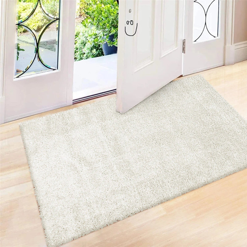 Solid Colour Shag Area Rug, Rectangle 60 x 110cm