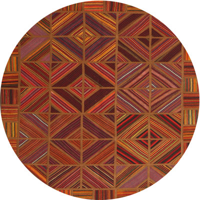 Tapis géométrique brun / rouge cramoisi / noir