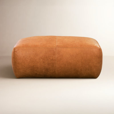 Denver Full-Grain Genuine Italian Leather Ottoman