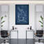 Chaise de barbier, brevet bleu sur toile-810924660