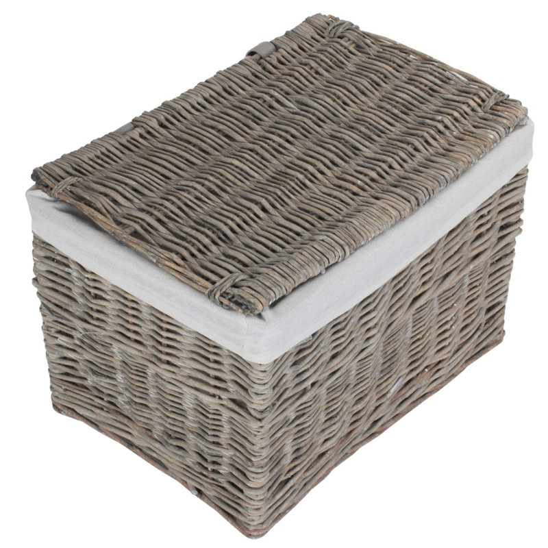 Wicker Laundry Basket, Grey, Medium (31 cm x 47 cm x 32 cm)