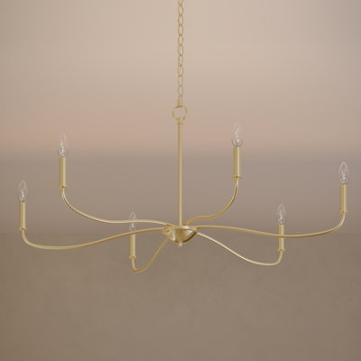 Ilia 6-Light Brushed Gold Extra Large Chandelier