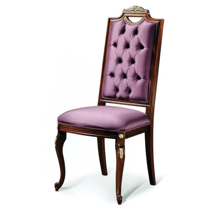 Chaise d’appoint rembourrée touffetée en mauve