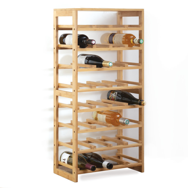 Ismo 32 Bottle Floor Wine Bottle Rack in Beige