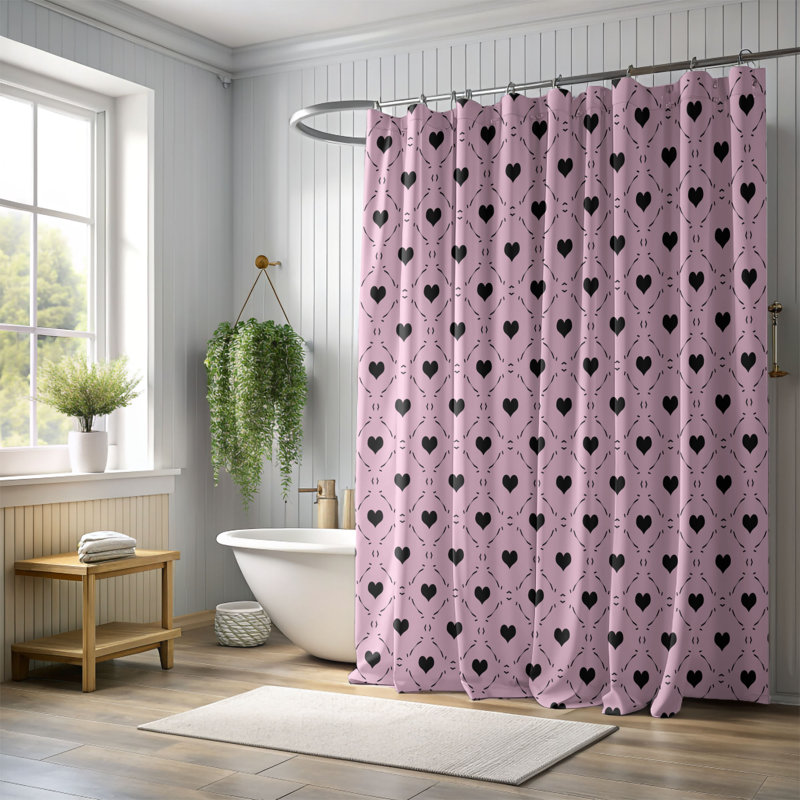 Rideau de douche Pink Affection - Premium, H 74 po x l 71 po