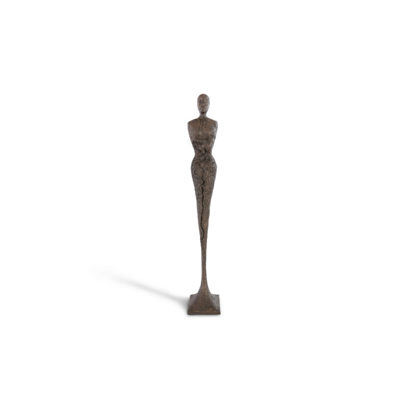 Skinny Chiseled Female Statue, Bronze