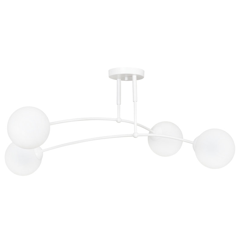 Pamplona Glass Semi Flush Mount, White