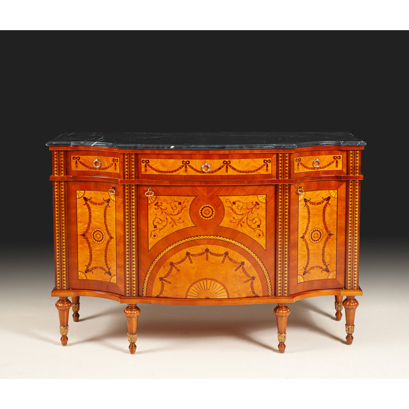 English Style Sideboard with Black Marble Top
