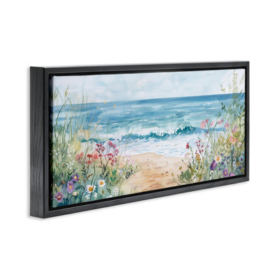 Cadre flottant Wildflower Seascape Beach, design par Heidi Kuntz