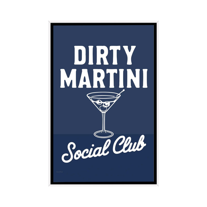 Mod Dirty Martini Social Club by Lettered & Lined - Gallery-Wrapped Canvas Giclée on Canvas, White