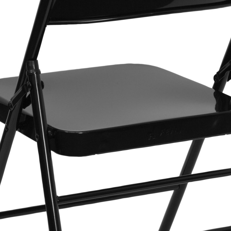 Chaise pliante à double articulation et à double charnière Hercules COLORBURST Series, Noir