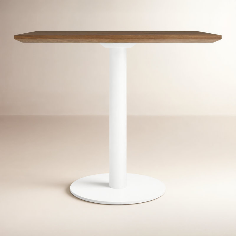 Easy Walnut Wood Dining Table, Walnut, Matte White