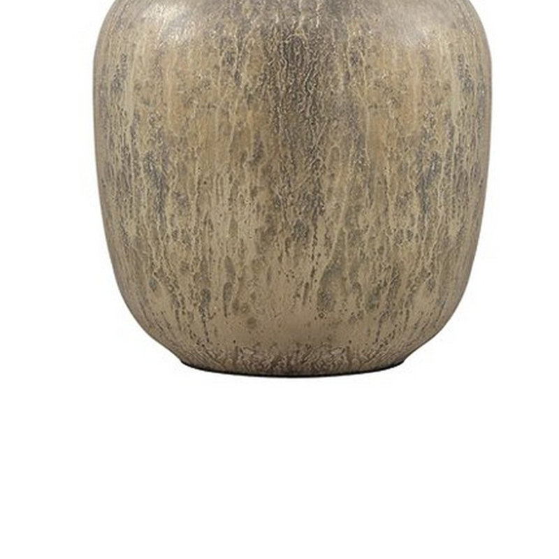 Mari Gray and Gold Mercury Glass Table Lamp with Drum Shade