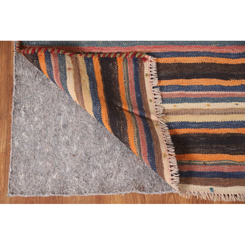 Tapis kilim rayé en laine 4 x 6