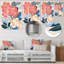 Impression graphique de fleurs d'hortensia sur fond rose - hortensia-106093507-106093511