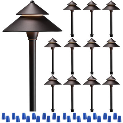 LED Landscape Pathway Lighting, 3W AC/DC Low Voltage Path Lights, ETL Listed, 3000K Warm White