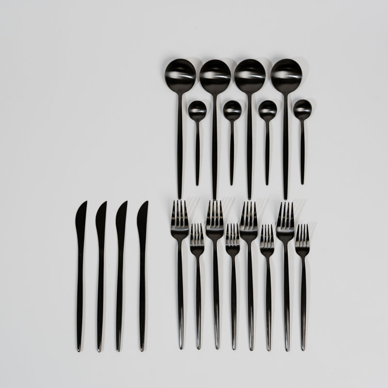 Ensemble de coutellerie royale, Noir mat