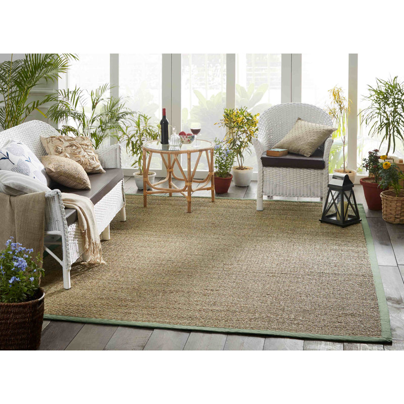 Tapis beige / sauge en coton Wininger