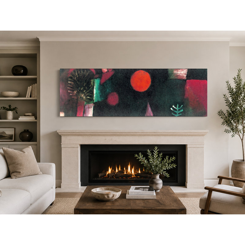Pleine lune la nuit - Art mural sur toile panoramique, 60" W x 20" H