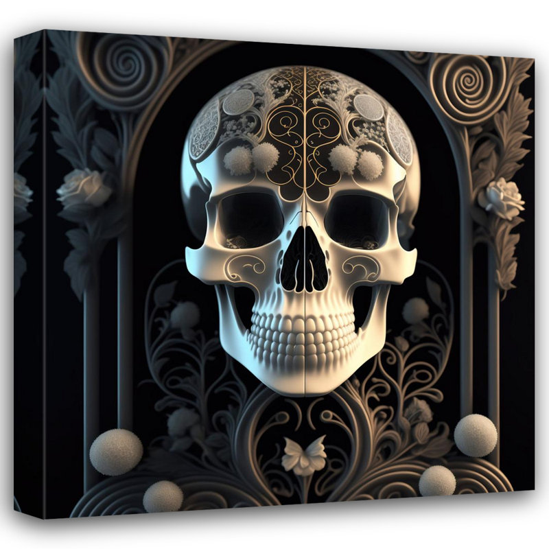 «Carnation Skull» par Stephen Chambers, impression sur toile tendue, H 15 po x l 15 po x P 1,5 po