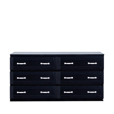 Modern Side Cabinet – 6-Drawer Wood Chest of Drawers with Metal Handles, Storage Organizer for Living Room, Bedroom & Hallway by Latitude Run