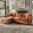 108'' Comfy  L Shaped Sectional Modular Deep Cloud Sofa with Ottoman- Premium Fabric-732060167