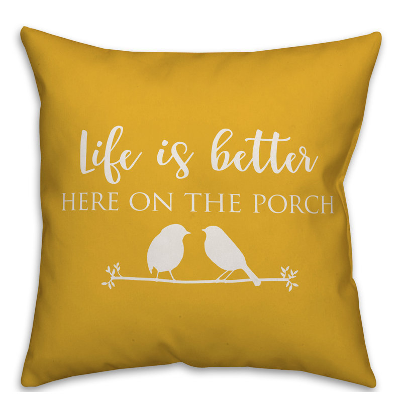 Outdoor Throw Pillow, Yellow, 18" x 18"