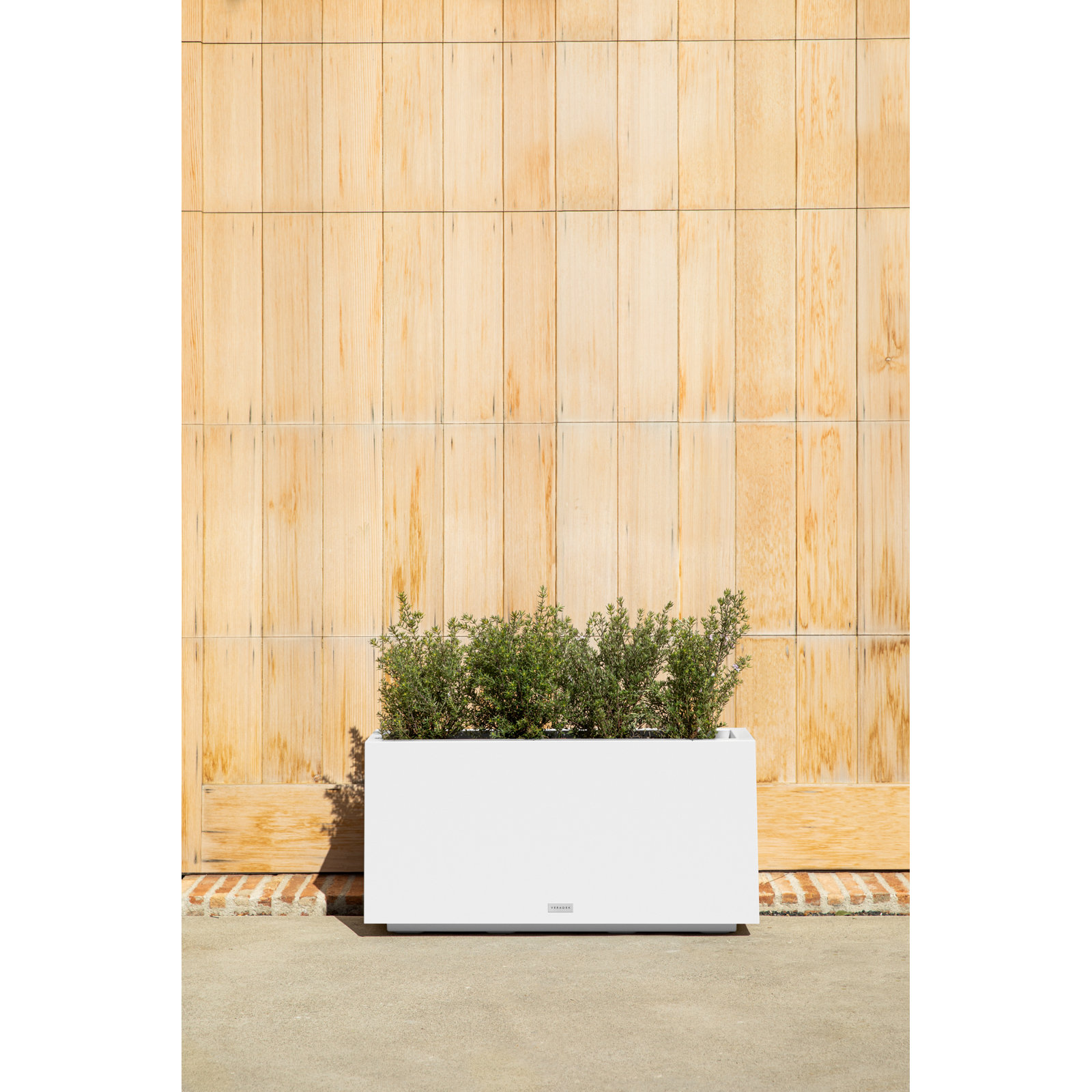 Block Series Long Box Planter, 16” H x 32” W x 10” D, White