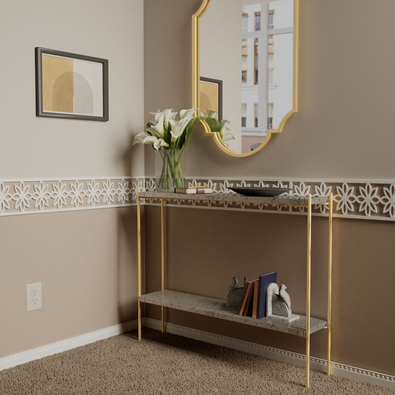 46 5/8"W x 8"H x 3/8"T Daisy Fretwork Moulding, Architectural Grade PVC, 8" H x 46.63" W x 0.38" D, Architectural Grade PVC