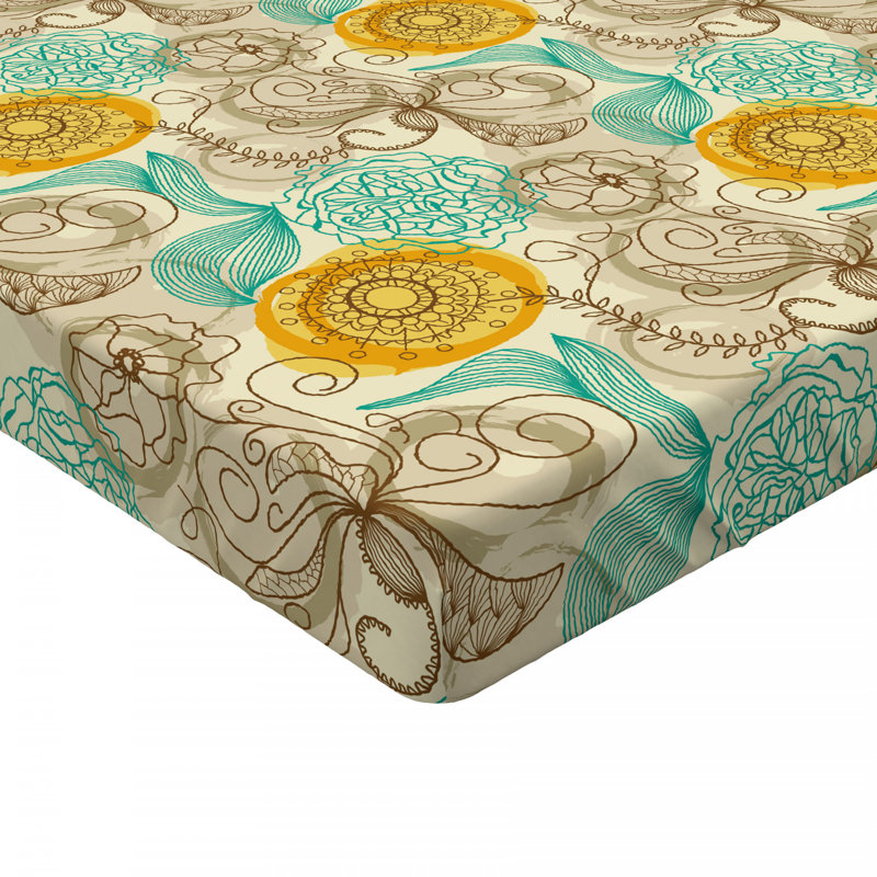 Microfiber Floral Fitted Sheet, Full Fitted Sheet