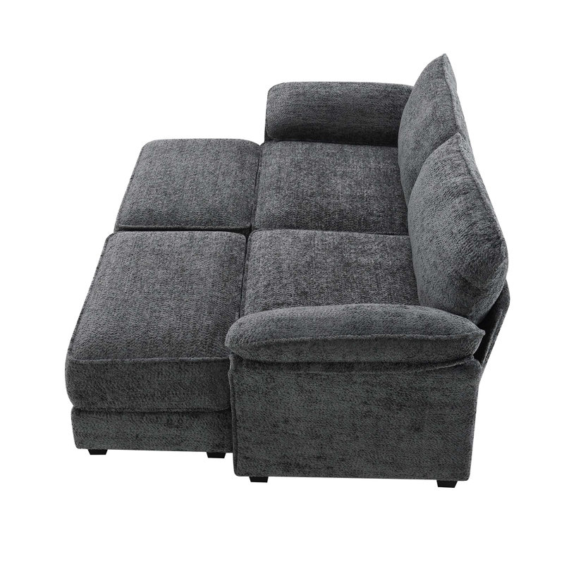 Canapé-lit modulaire convertible Free Combination, Chenille grise