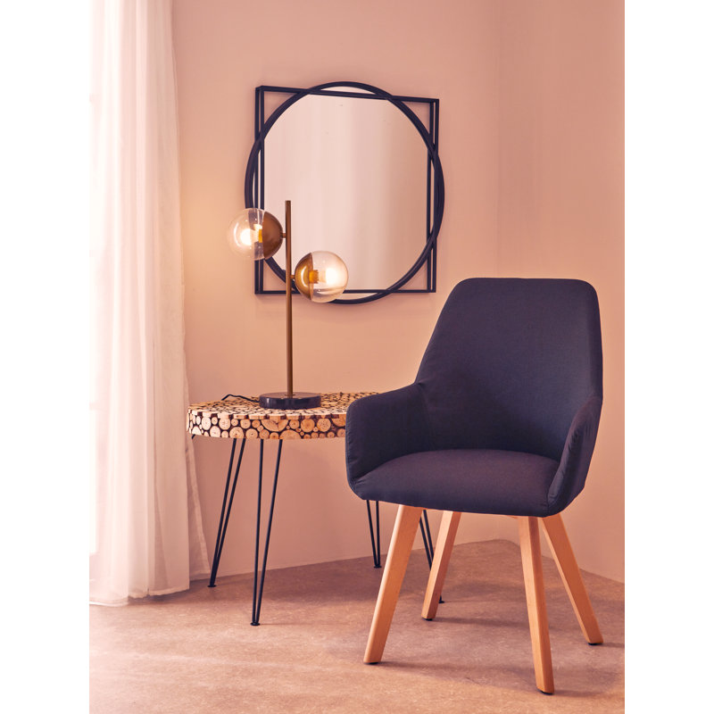 Kai 51cm H Polyester Blend Upholstered Armchair, Black