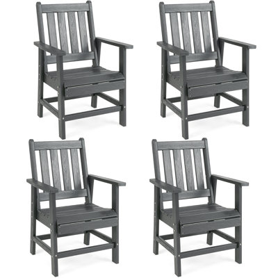 Ensemble de 4 chaises de patio avec accoudoirs larges