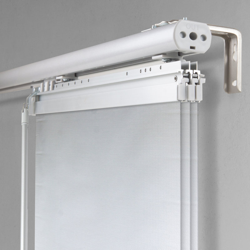 Embroidered Cadet 3-Panel Single Rail Panel Track Extendable 28"-43" W x 91.4"H, Panel width 15.75"