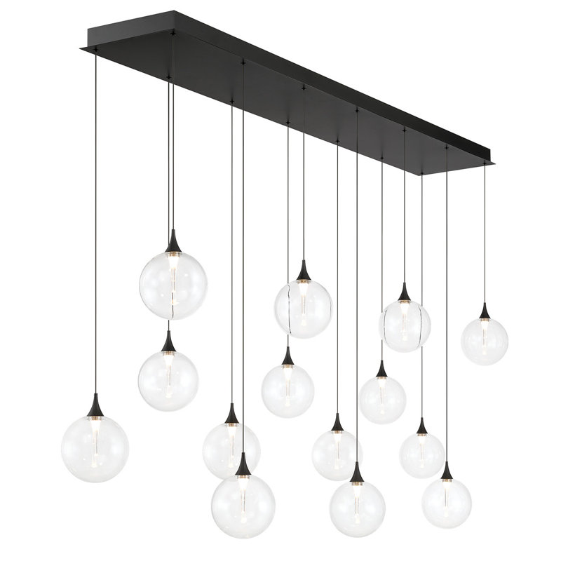 Lustre 14 "72" Iissa, Noir transparent