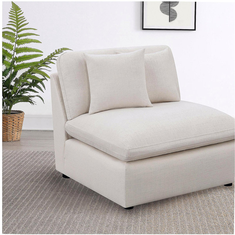 Greeley Ivory Upholstered Armless Chair