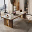 Bureau de direction 55,12 po en fritté or et blanc-263842991