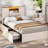 Farmhouse Bed Frame With Double Barn Door Storage Headboard Rustic Wooden Bed With 4 Drawers And Led Lights-905704775-903829570