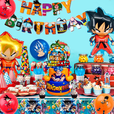 Décoration d'anniversaire Dragon Ball Z, ensemble de 111 pièces comprenant décoration et vaisselle pour une fête Dragon Ball Z