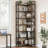 86" L Shaped Corner Bookshelf 7 Tier Industrial Bookcase Tall Display Shelf Storage Rack for Living Room Bedroom Home Office-1652492869-1652492888